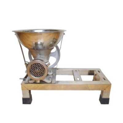 Khung đùn thịt, xương- Cối gang mạ Inox, chân Inox